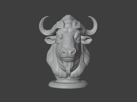 Bison Head Bust 3D STL Printable - STL 3D Print Model