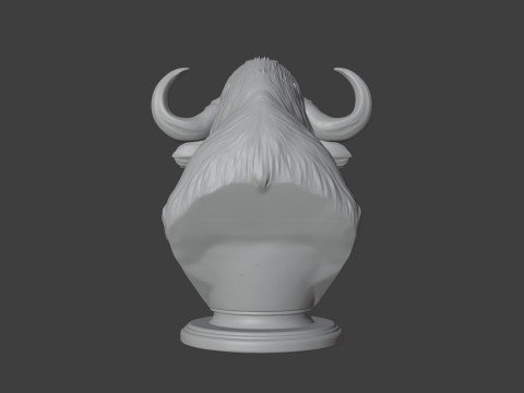Bison Head Bust 3D STL Printable - STL 3Dプリントモデル