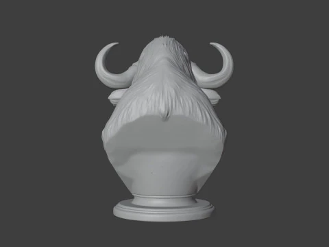Bison Head Bust 3D STL Printable - STL 3D Print Model
