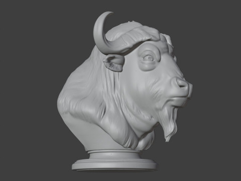 Bison Head Bust 3D STL Printable - STL 3Dプリントモデル