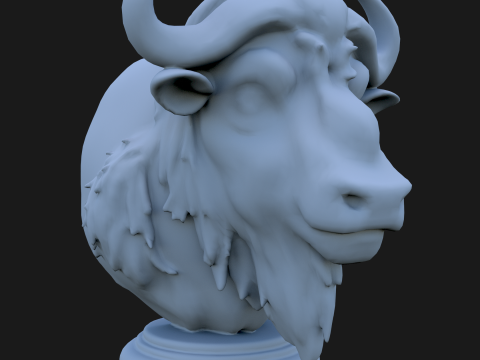 Bison Head Bust 3D STL Printable - STL 3D Baskı Modeli