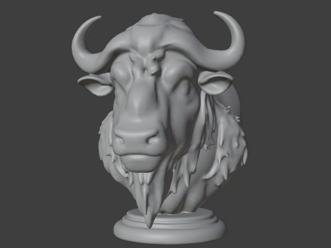 Bison Head Bust 3D STL Printable - STL Model Cetak 3D