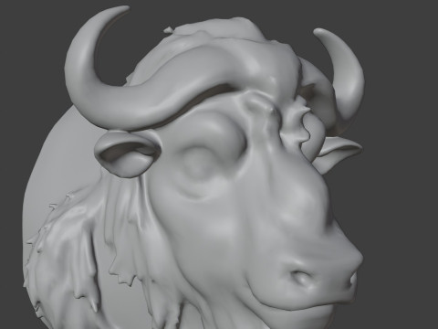 Bison Head Bust 3D STL Printable - STL Model Cetak 3D