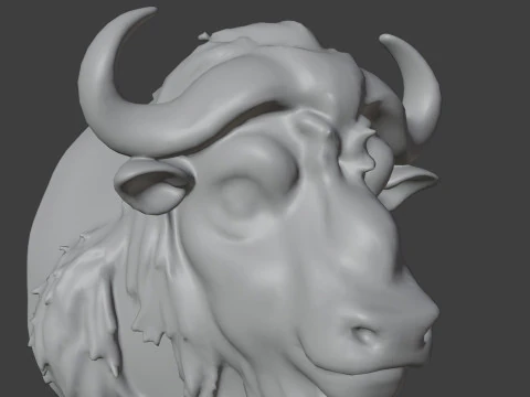 Bison Head Bust 3D STL Printable - STL 3D Print Model
