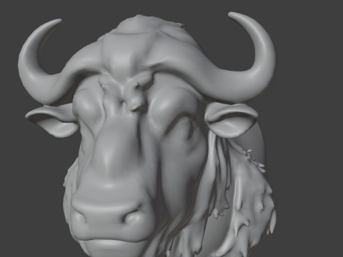 Bison Head Bust 3D STL Printable - STL Model Cetak 3D