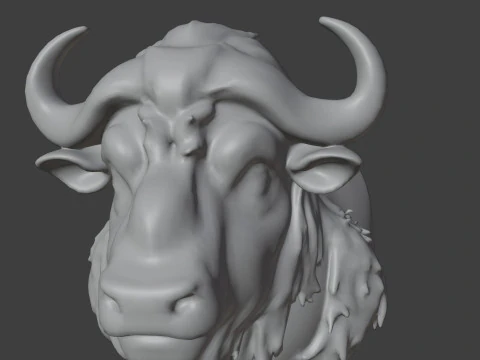 Bison Head Bust 3D STL Printable - STL 3D Print Model