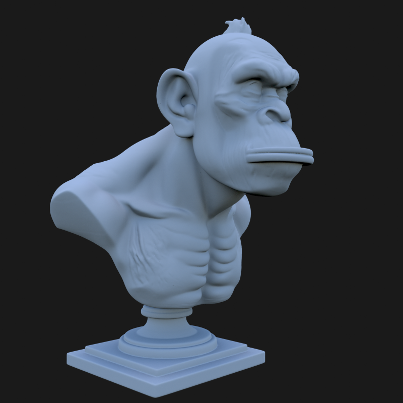 Bored Ape Bust 3D STL Printable - STL 3Dプリントモデル .c4d .max .obj .3ds .fbx .stl .blend 