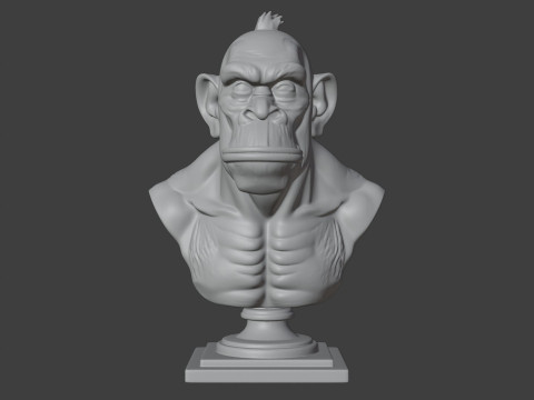 Bored Ape Bust 3D STL Printable - STL 3Dプリントモデル