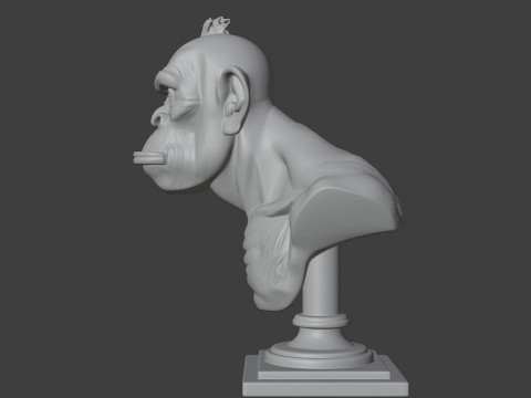 Bored Ape Bust 3D STL Printable - STL 3Dプリントモデル