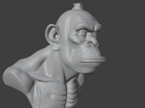 Bored Ape Bust 3D STL Printable - STL 3Dプリントモデル