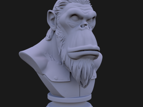 Bored Ape Bust 3D STL Printable - STL 3D Print Model