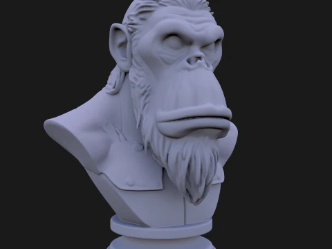 Бюст скучающей обезьяны 3D STL для печати &mdash; STL 3D Принт Модель