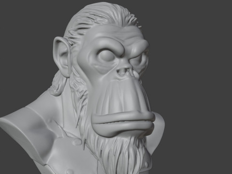 Bored Ape Bust 3D STL Printable - STL 3D Baskı Modeli