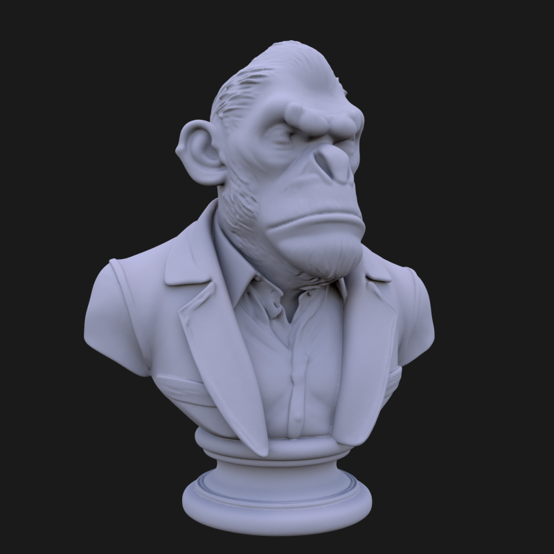 Bored Ape Bust 3D STL Printable - STL 3D प्रिंट मॉडल .c4d .max .obj .3ds .fbx .stl .blend 