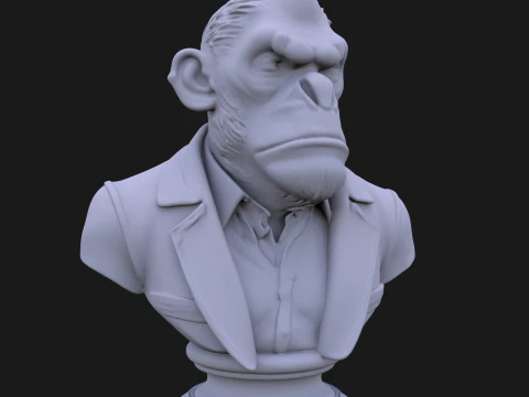 지루한 원숭이 흉상 3D STL 인쇄 가능 - STL 3D 프린트 모델