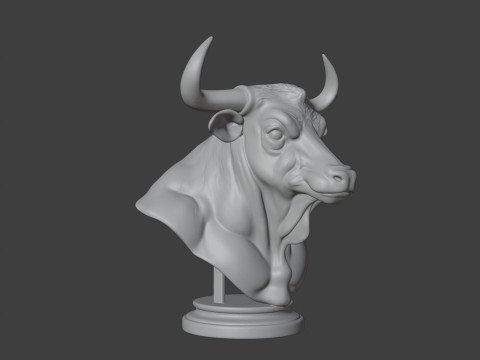Bull Head Bust 3D STL Printable - STL 3D-printmodel