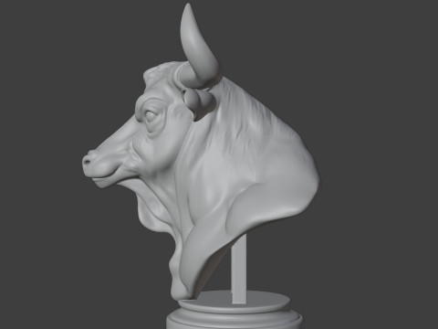 Bull Head Bust 3D STL Printable - STL 3D-printmodel