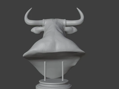 Bull Head Bust 3D STL Printable - STL 3D Print Model