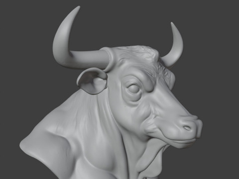 Bull Head Bust 3D STL Printable - STL 3D-printmodel