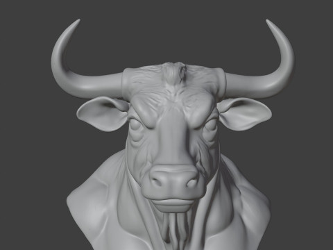Bull Head Bust 3D STL Printable - STL 3D-printmodel