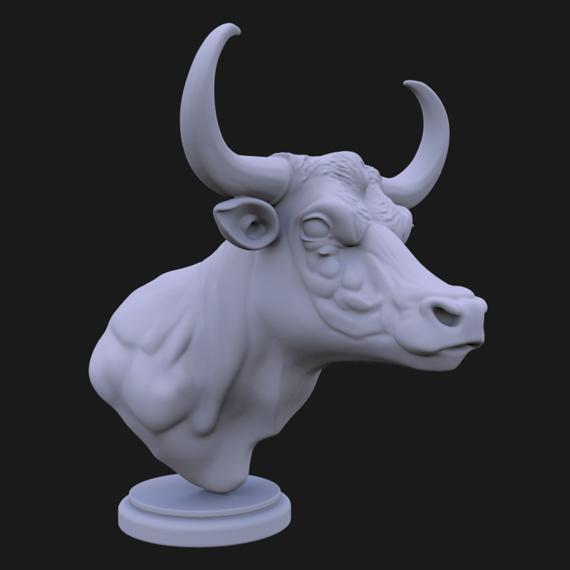 Bull Head Bust 3D STL Printable - STL 3D प्रिंट मॉडल .c4d .max .obj .3ds .fbx .stl .blend 