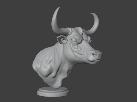 Bull Head Bust 3D STL Printable - STL 3D प्रिंट मॉडल