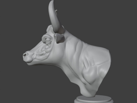 Bull Head Bust 3D STL Printable - STL 3D प्रिंट मॉडल