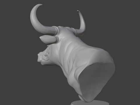 Bull Head Bust 3D STL Printable - STL 3D प्रिंट मॉडल