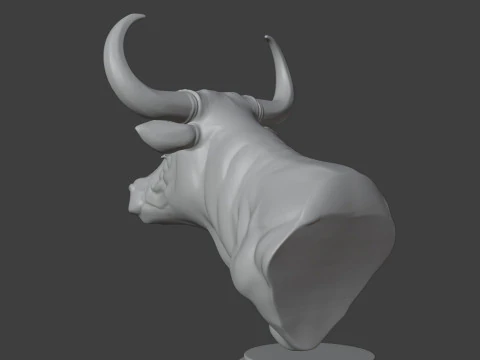 Bull Head Bust 3D STL Printable - STL 3D Print Model