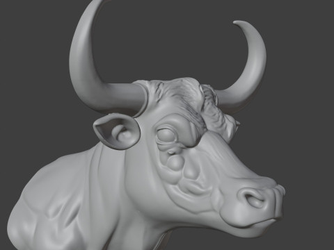 Bull Head Bust 3D STL Printable - STL 3D प्रिंट मॉडल