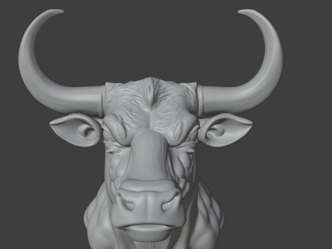 Bull Head Bust 3D STL Printable - STL 3D प्रिंट मॉडल