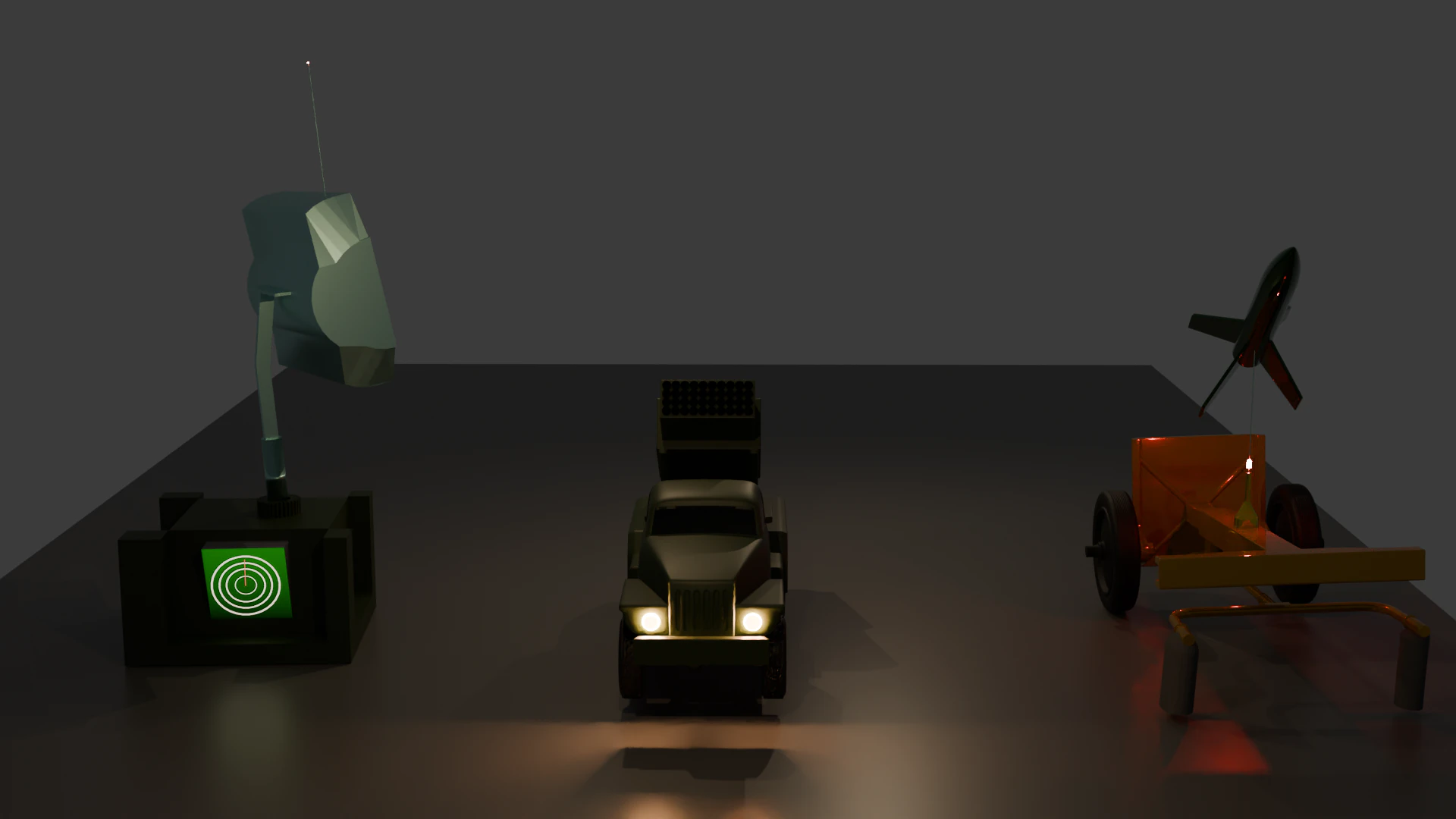 Rocket Launcher Radar 3D Model .c4d .max .obj .3ds .fbx .stl .blend 