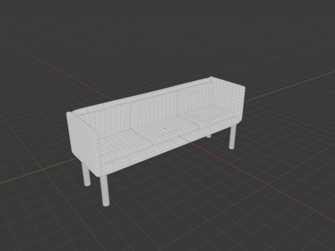 Purple sofa 3D मॉडल