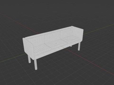 Purple sofa 3D Model
