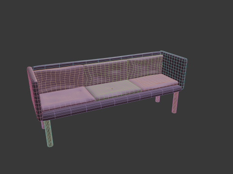 Purple sofa 3D मॉडल