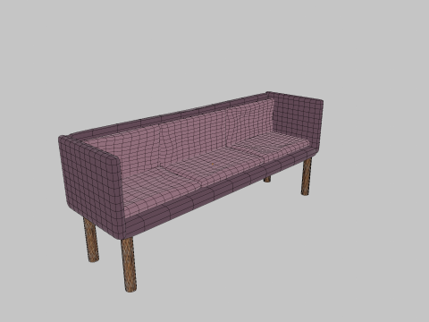Purple sofa 3D मॉडल