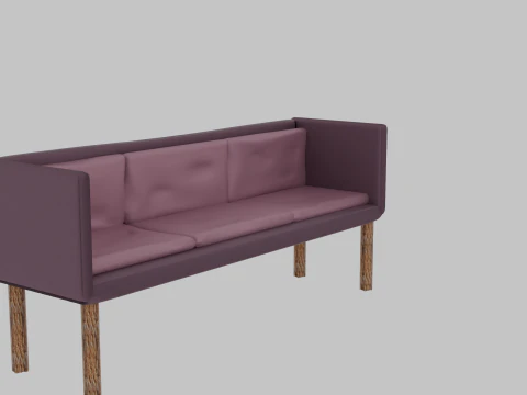 Purple sofa 3D Model