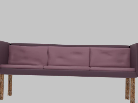 Purple sofa 3D Model