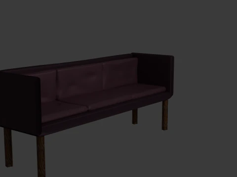 Purple sofa 3D Model