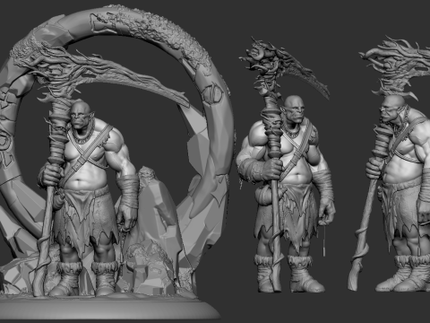 Sculpture of an orc - a gate guard STL 3Dプリントモデル