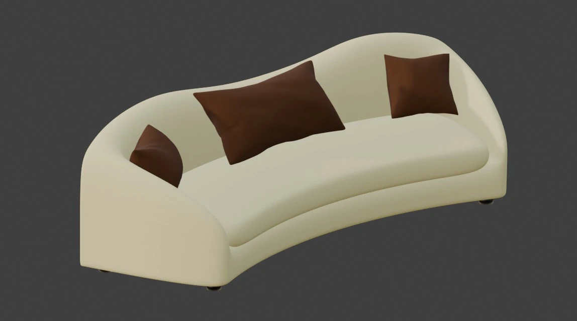 Modern sofa designed for a hotel room 3D Model .c4d .max .obj .3ds .fbx .stl .blend