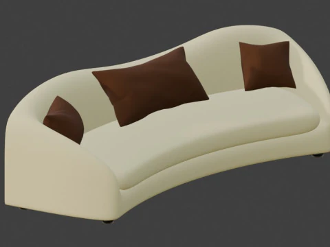 호텔 객실을 위해 디자인된 현대적인 소파 3D 모델