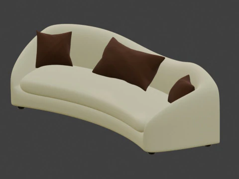 Modern sofa designed for a hotel room 3D Model