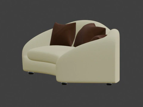 Modern sofa designed for a hotel room 3D Model