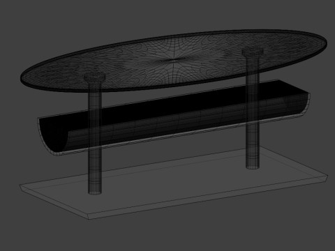 Modern coffee table designed for a hotel room 3D Model