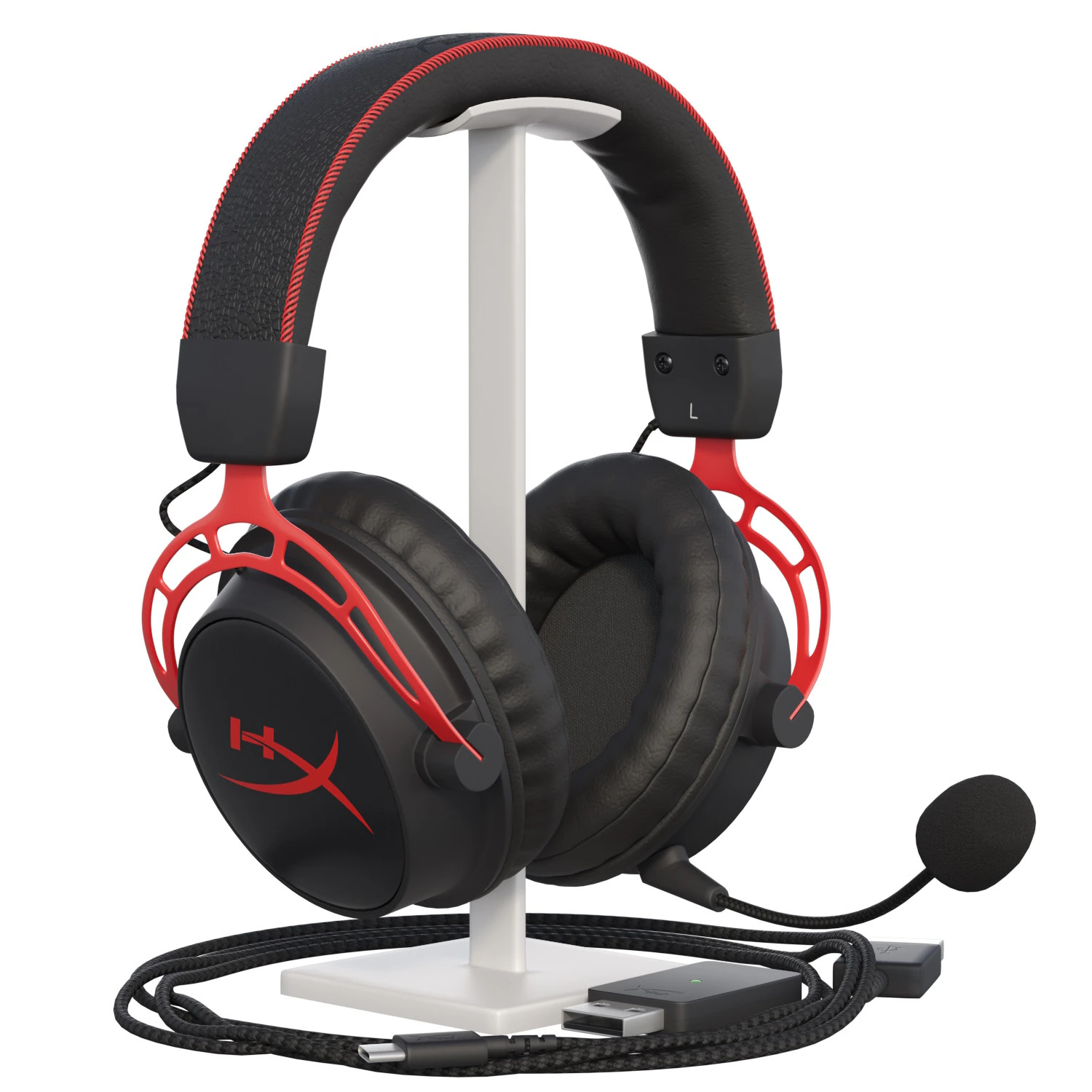 Headphone HyperX Cloud Alpha Wireless 3D Model .c4d .max .obj .3ds .fbx .stl .blend 