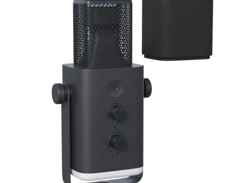 Dynamic microphone Fifine TAM8 USB-XLR Black 3D Model