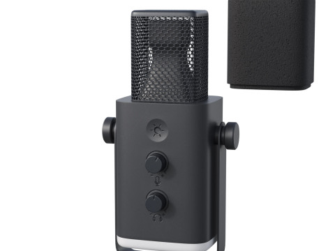Dynamic microphone Fifine TAM8 USB-XLR Black 3D Model