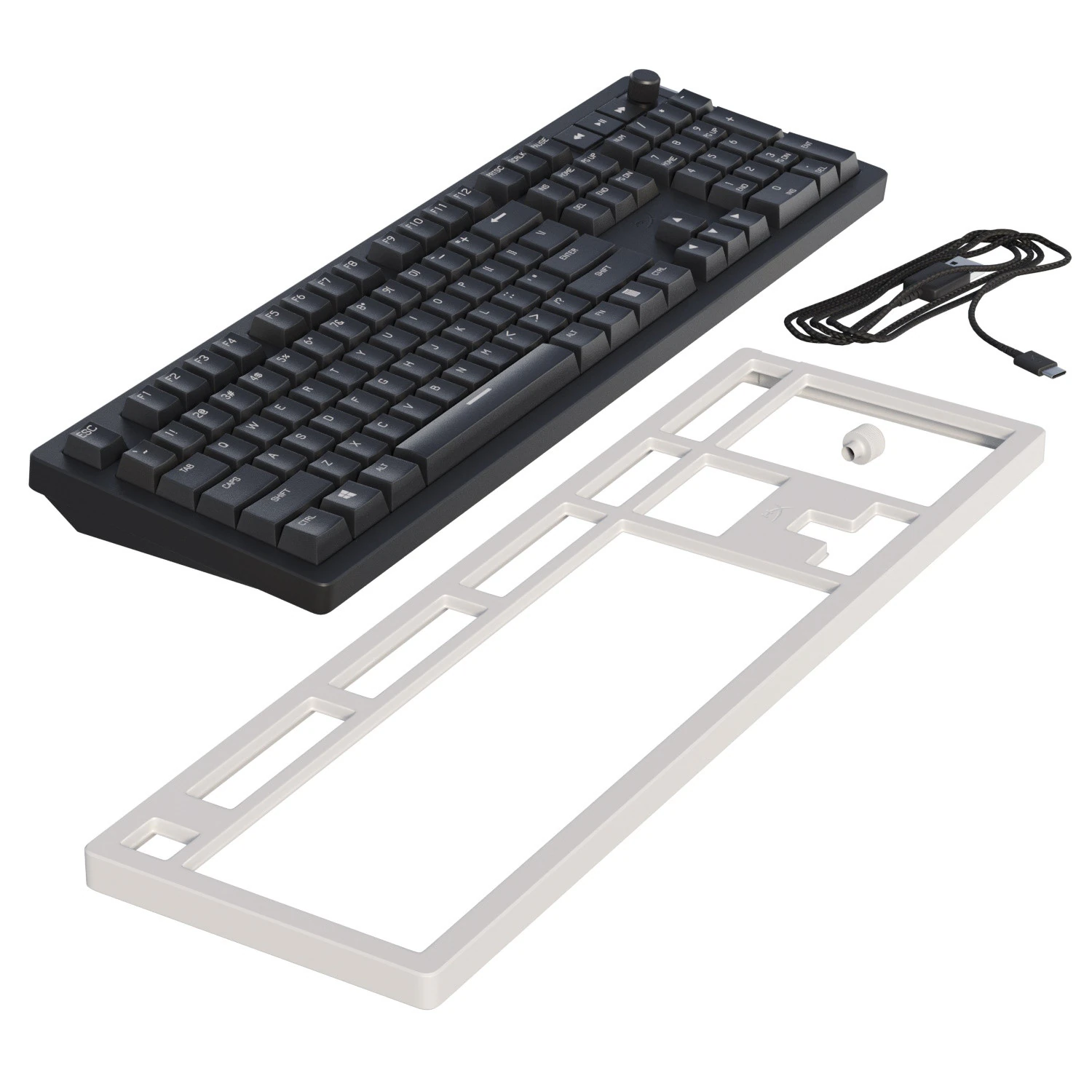 Wired keyboard HyperX Alloy Rise PBT HX Red USB Black 3D Model .c4d .max .obj .3ds .fbx .stl .blend