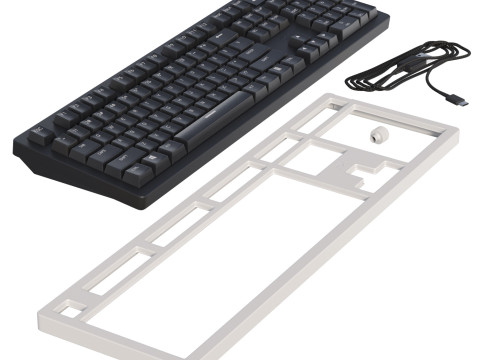 Wired keyboard HyperX Alloy Rise PBT HX Red USB Black 3D Модель